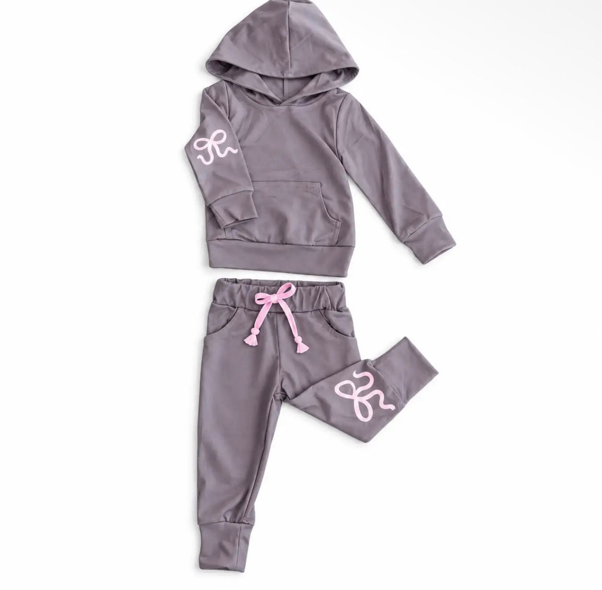 Dark Grey Bow Jogger Set 🎀