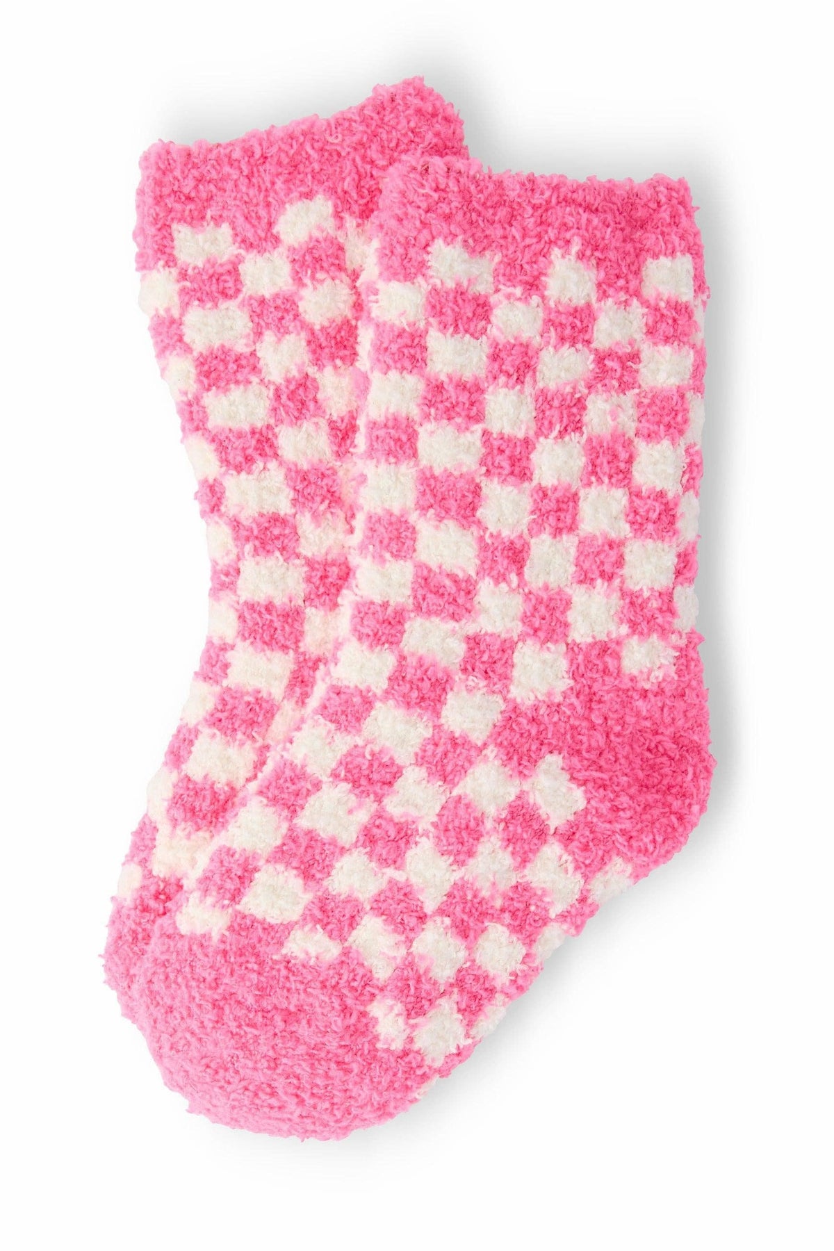 Pink Checker Cozy Socks