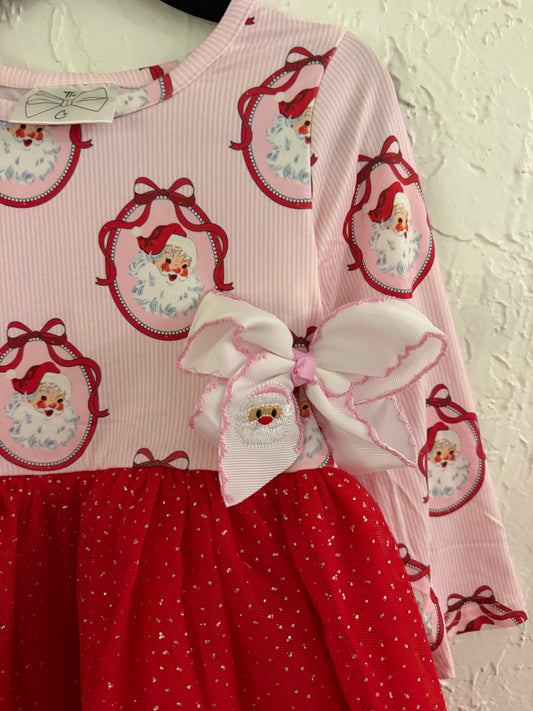 Pink Santa Bow