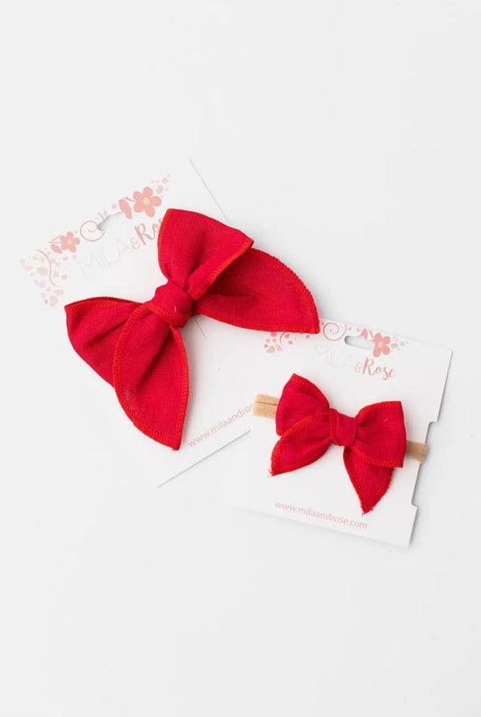 Clip/Headband Red Bow