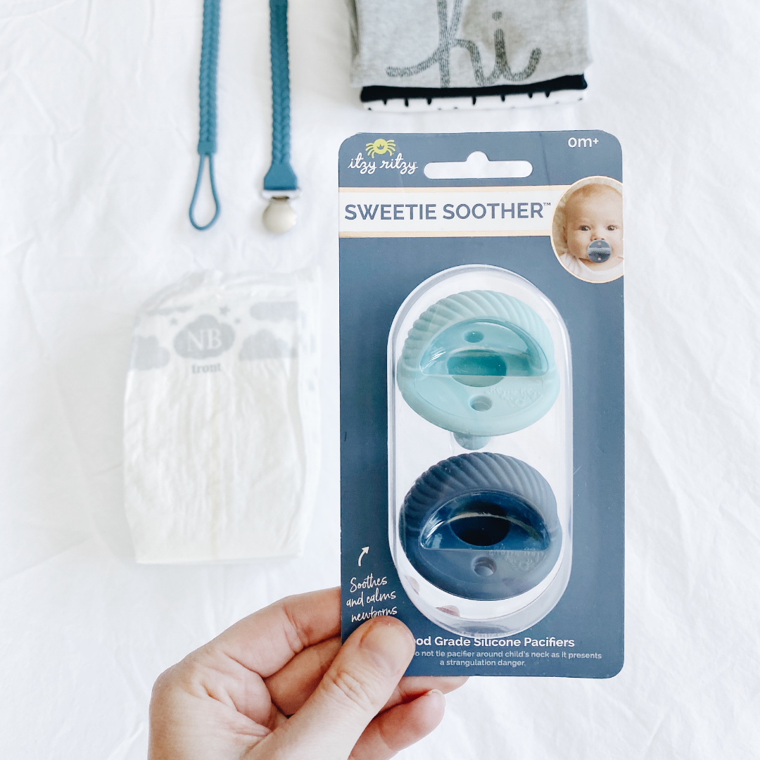 Pacifier Sets (2-pack): Robin's Egg Blue & Navy Cables