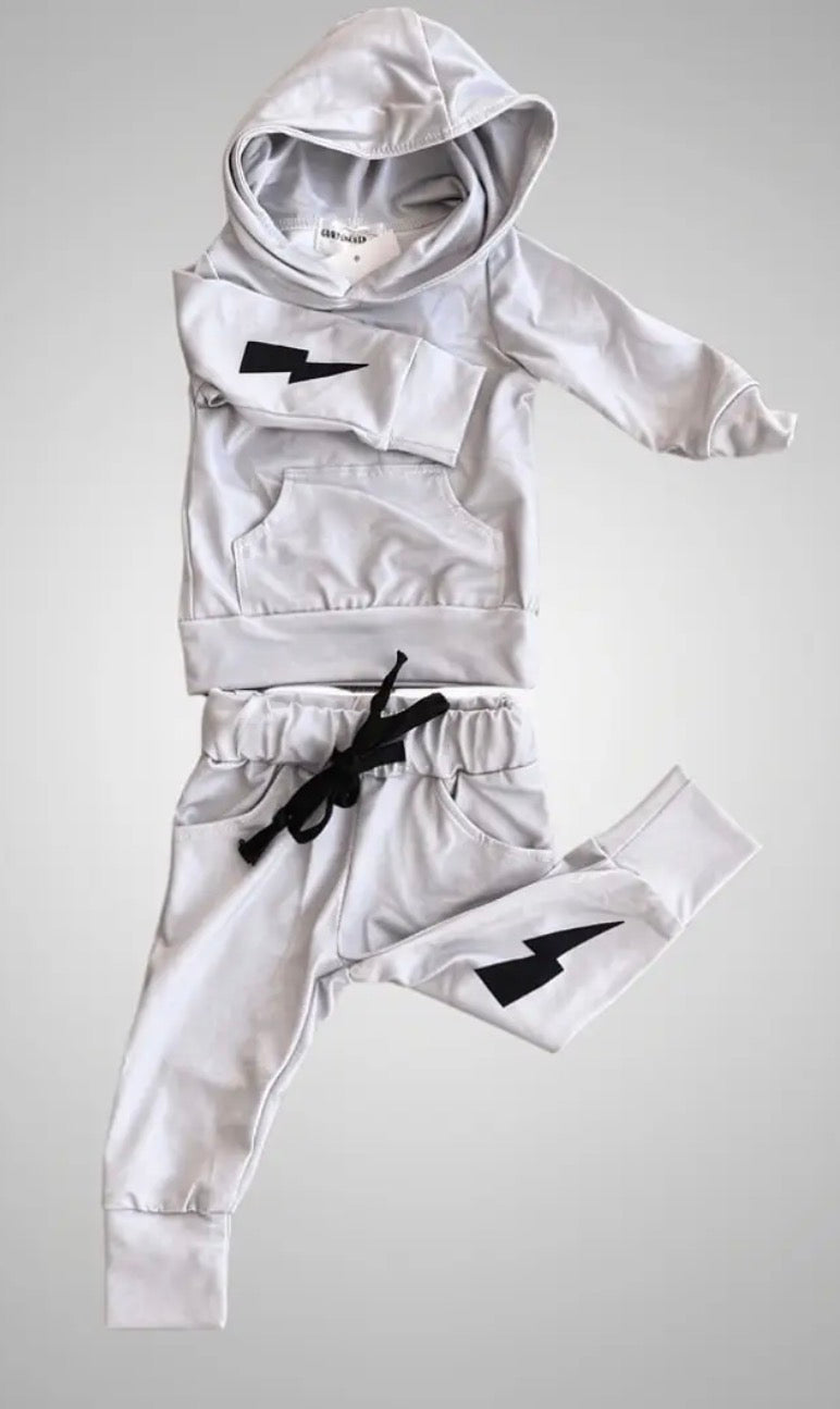 *PREORDER* Light Grey Lightning Bolt Jogger Set ⚡