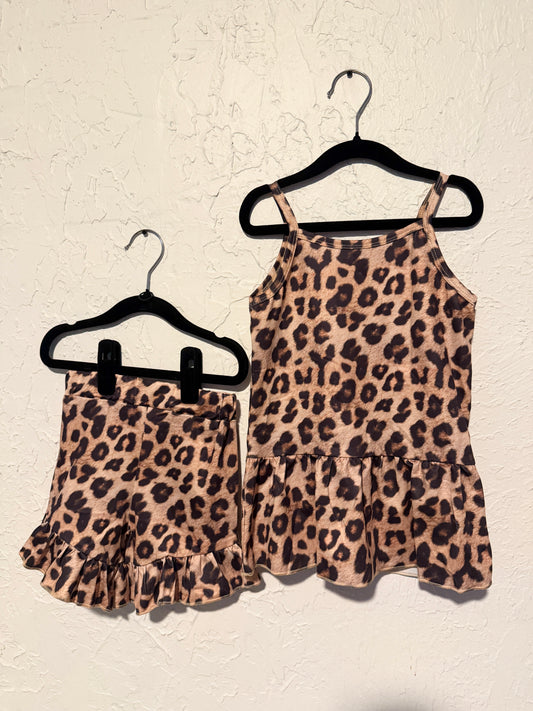 Leopard Ruffle Tank Set