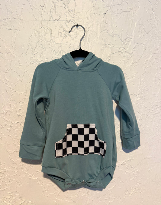 Checkered Pocket Bubble Hoodie