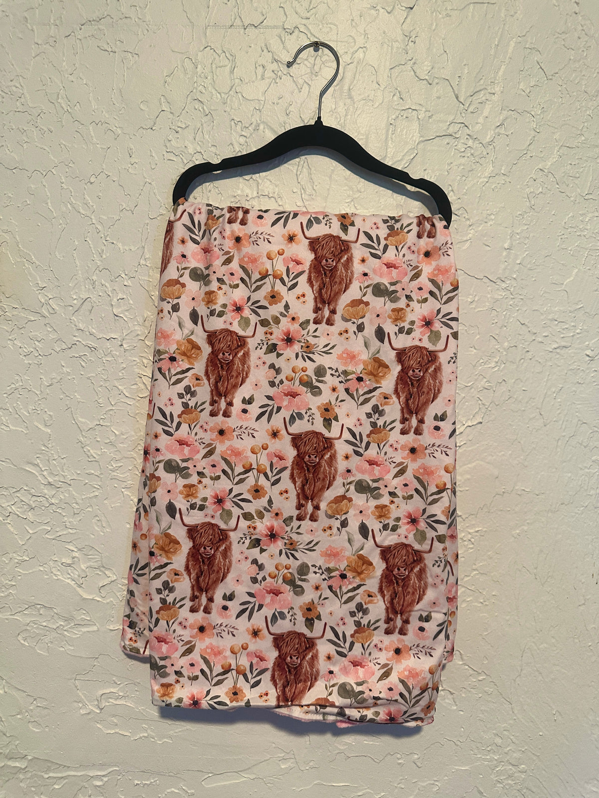 Pink Floral Cow Blanket