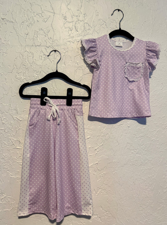 Lavender Polka Dot Set