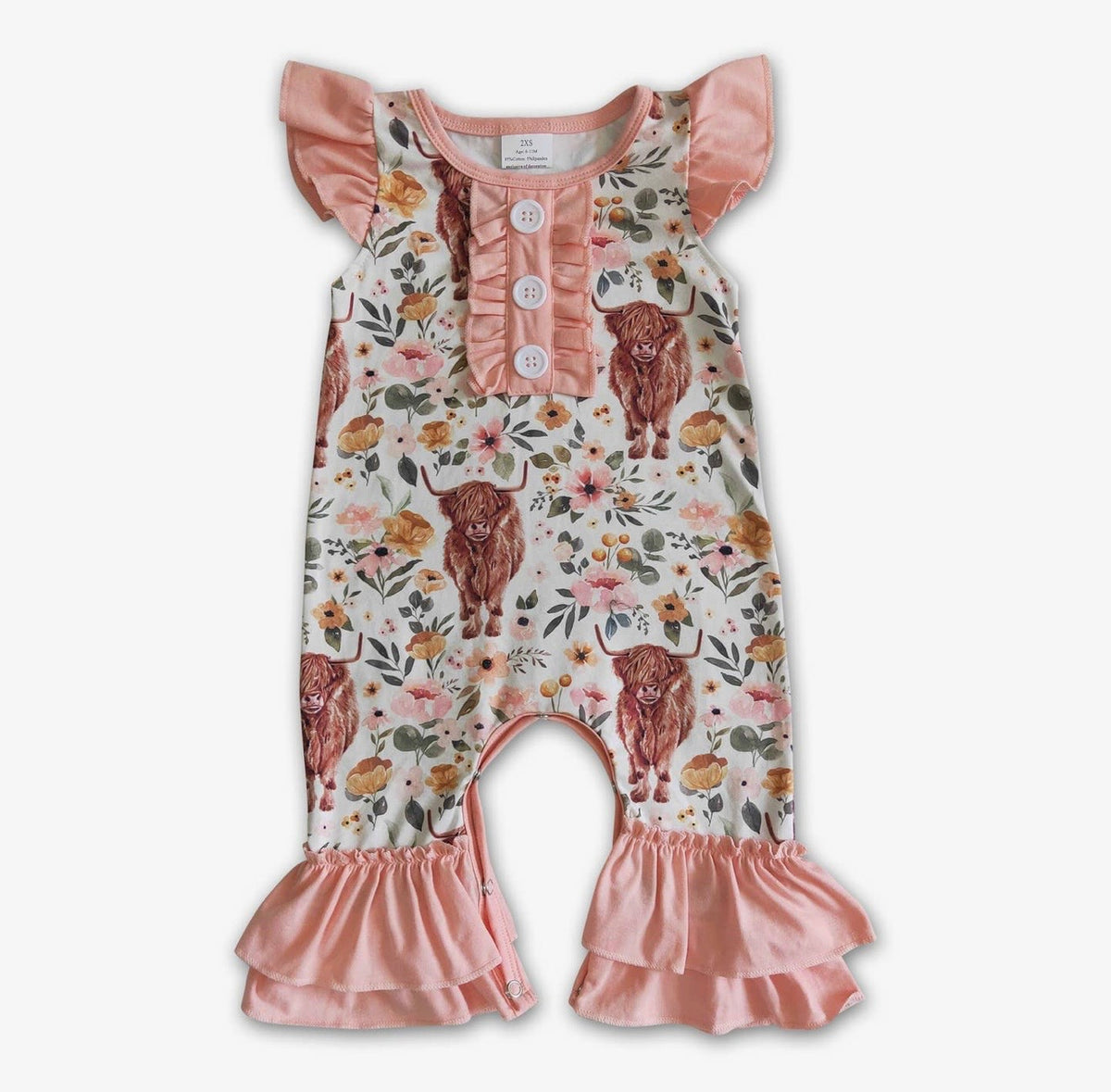 Baby Girl Highland Cow Jumpsuit