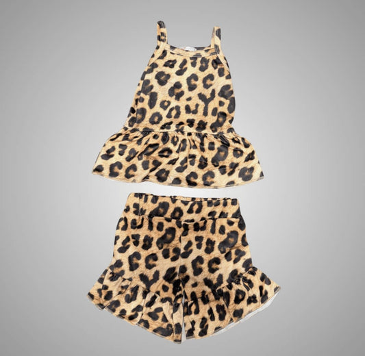 Leopard Ruffle Tank Set