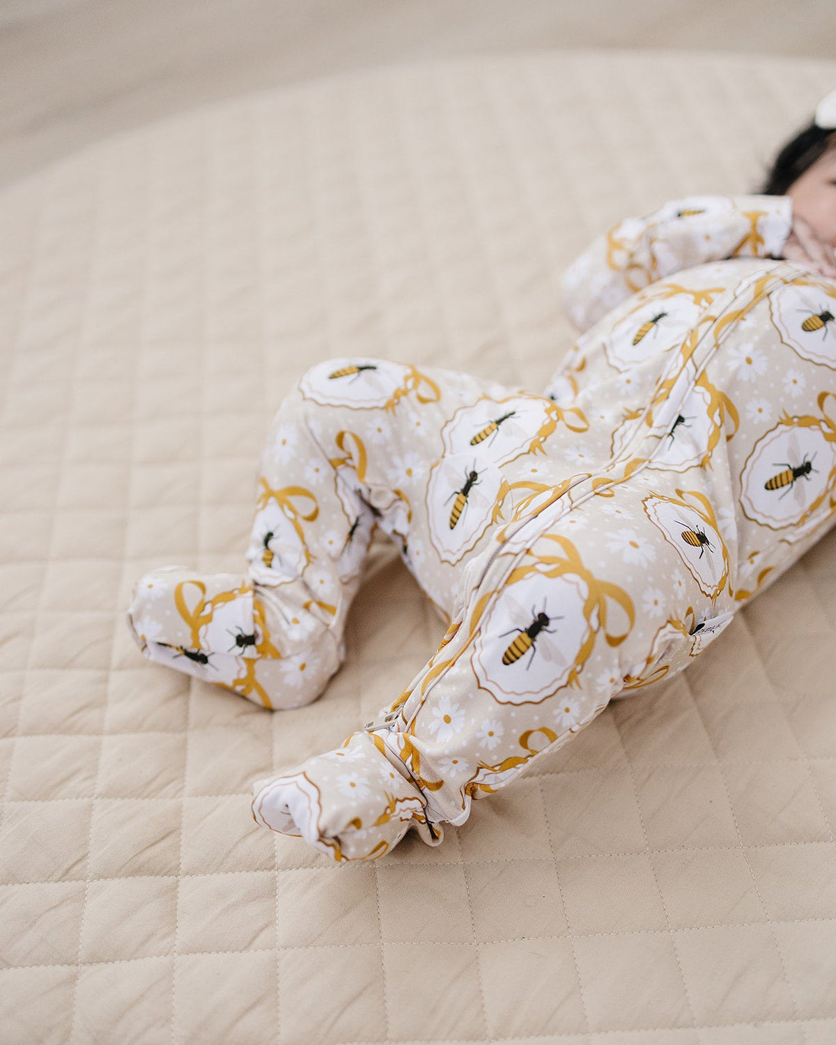 Bamboo Zip Romper | Honey Bee