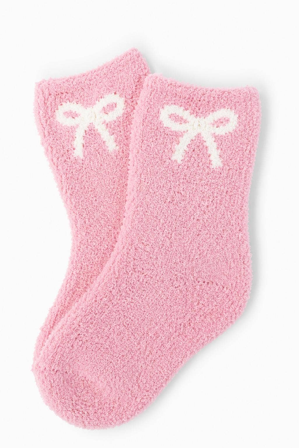 Light Pink Bow Cozy Socks